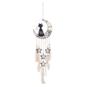 Cat and Moon Capiz Dreamcatcher with Stars
